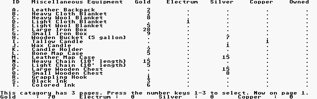 Advanced Dungeons and Dragons Unofficial Character Generator atari screenshot