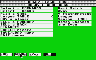 Rugby League Boss atari screenshot