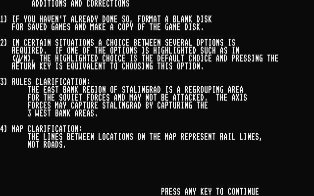 Stalingrad Campaign - The Turning Point Jun 1942-Feb 1943 atari screenshot