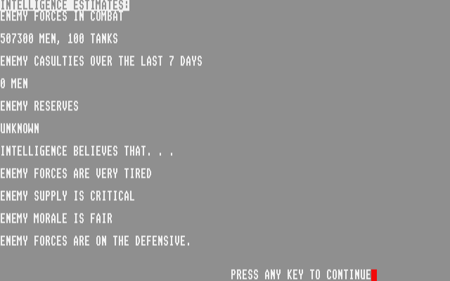 Stalingrad Campaign - The Turning Point Jun 1942-Feb 1943 atari screenshot