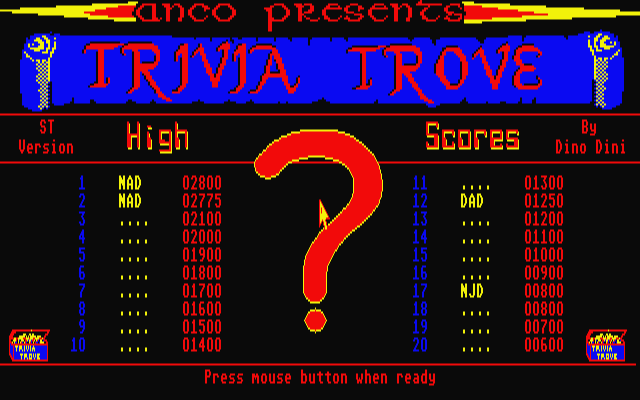 Trivia Trove atari screenshot