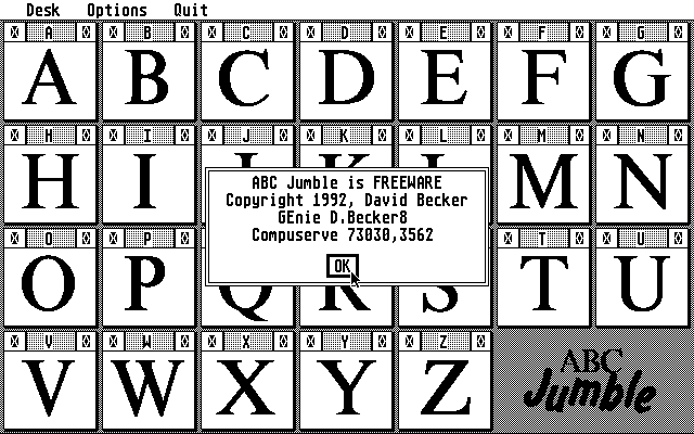 ABC Jumble atari screenshot