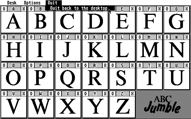 ABC Jumble atari screenshot