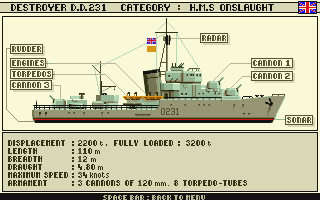 ADS - Advanced Destroyer Simulator atari screenshot