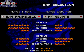 AFL Pro Football atari screenshot