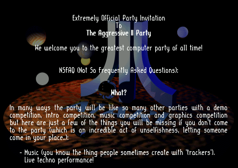 Aggressive Party II Invitation [Falcon030] atari screenshot