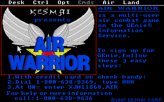 Air Warrior atari screenshot