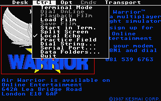 Air Warrior atari screenshot