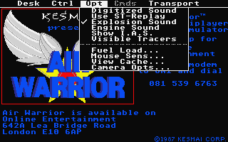 Air Warrior atari screenshot