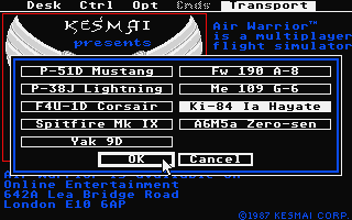 Air Warrior atari screenshot