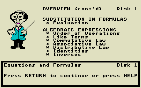 Algebra II - Volume 1 atari screenshot