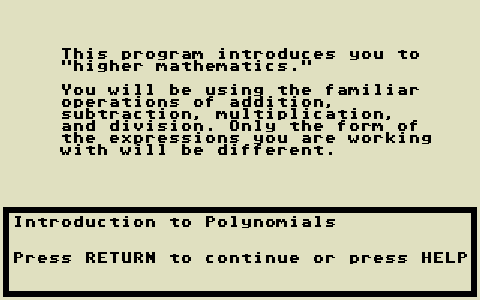 Algebra III - Volume 1 atari screenshot