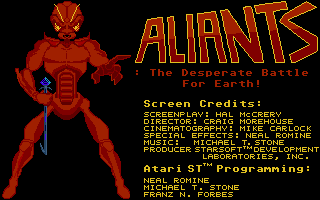 Aliants - The Desperate Battle for Earth atari screenshot