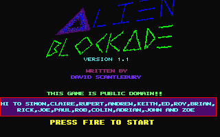 Alien Blockade atari screenshot