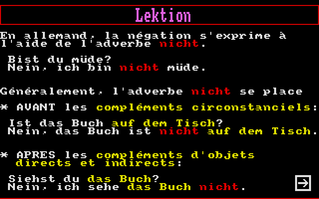 Allemand Débutant atari screenshot