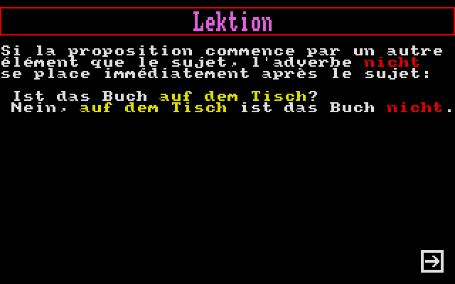 Allemand Débutant atari screenshot