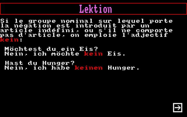 Allemand Débutant atari screenshot