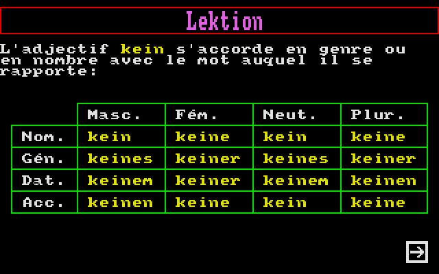 Allemand Débutant atari screenshot