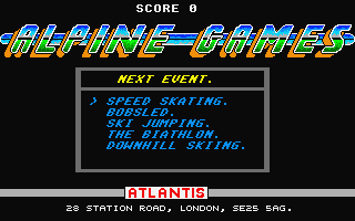 Alpine Games atari screenshot