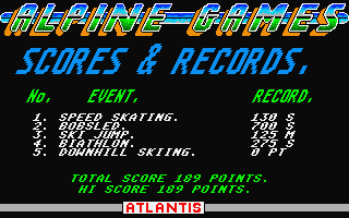 Alpine Games atari screenshot