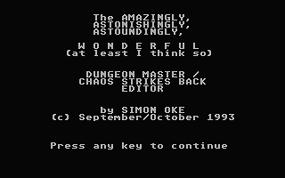 Amazingly, Astonishingly, Astoundingly, Wonderful Dungeon Master / Chaos Strikes Back Editor — screenshot 1