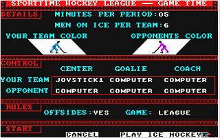 American Ice Hockey atari screenshot