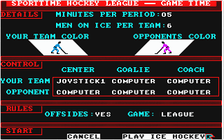 Superstar Ice Hockey atari screenshot