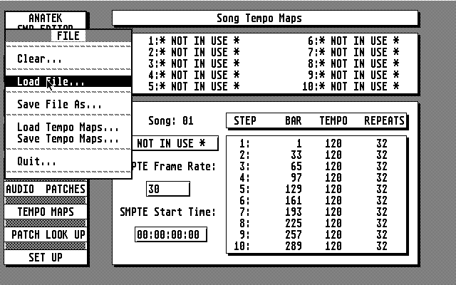 Anatek SMP Editor atari screenshot