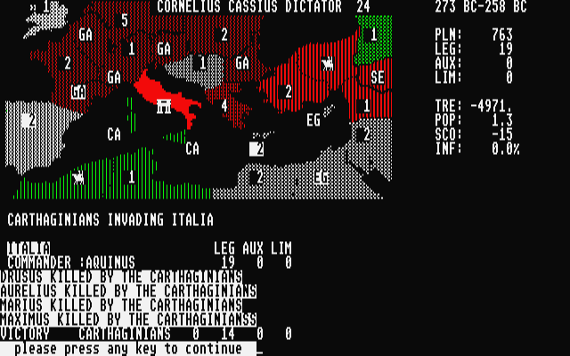 Annals of Rome atari screenshot