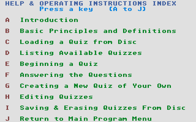Answer Back Senior Quiz atari screenshot