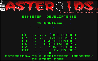 Asteroids atari screenshot