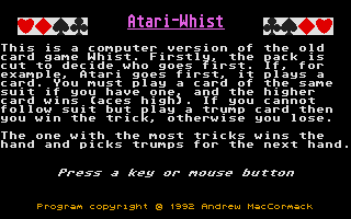Atari-Whist — screenshot 1