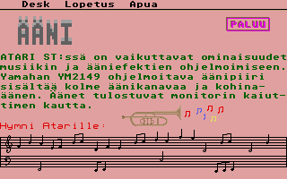 Atari ST Esittelyohjelma atari screenshot