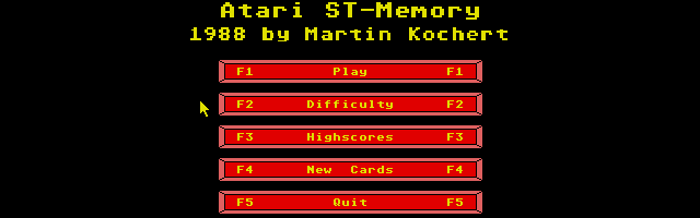 Atari ST Memory atari screenshot