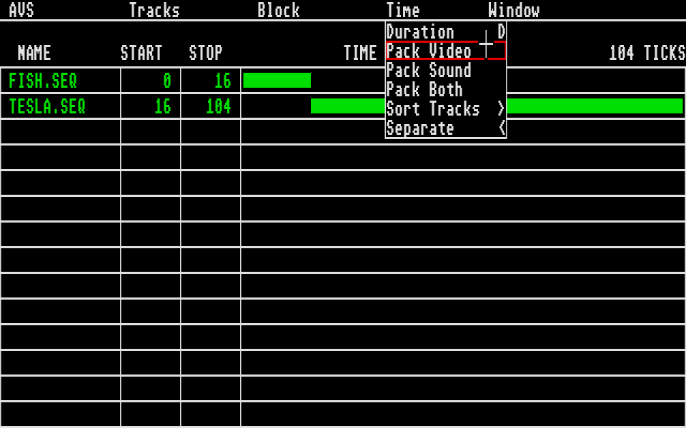 Audio-Video Sequencer atari screenshot