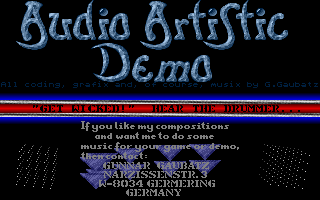 Audio Artistic Demo atari screenshot
