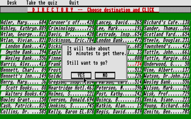 Baker Street Detective - Cases 1 & 2 atari screenshot