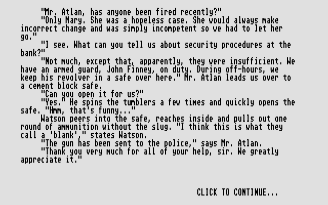 Baker Street Detective - Cases 1 & 2 atari screenshot