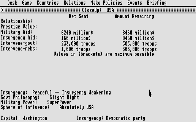 Balance of Power - The 1990 Edition atari screenshot