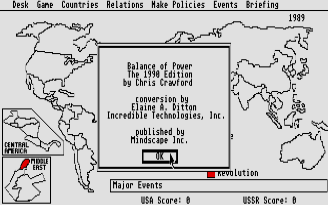 Balance of Power - The 1990 Edition atari screenshot