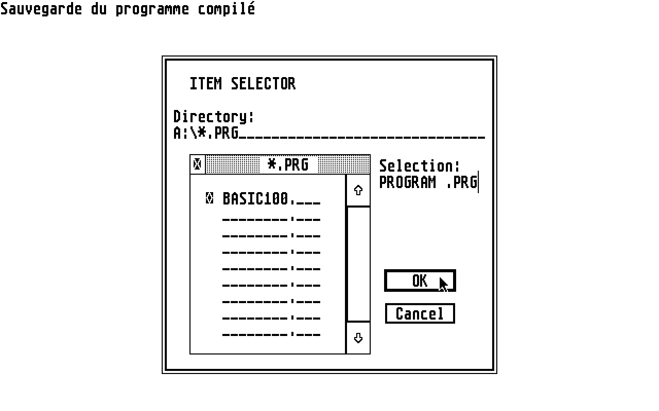BASIC 1000d atari screenshot