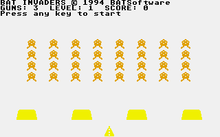 BAT Invaders atari screenshot