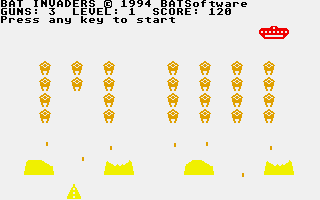 BAT Invaders atari screenshot