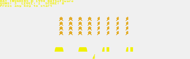 BAT Invaders atari screenshot