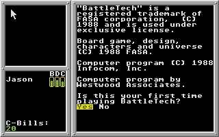 Battletech - The Crescent Hawk's Inception atari screenshot