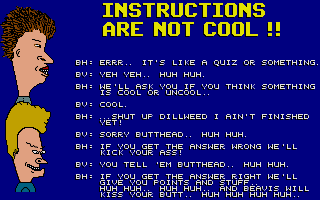 Beavis and Butthead Quiz atari screenshot