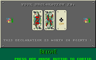 Belote atari screenshot