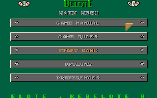 Belote atari screenshot