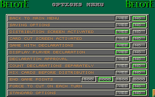 Belote atari screenshot