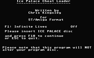Beyond The Ice Palace Cheat Loader atari screenshot